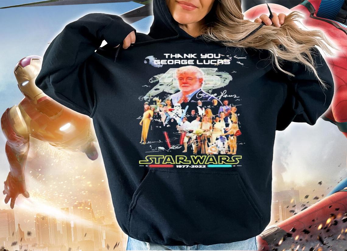Thank You George Lucas 45 Star Wars 1977-2022 Signatures Shirt t-shirt