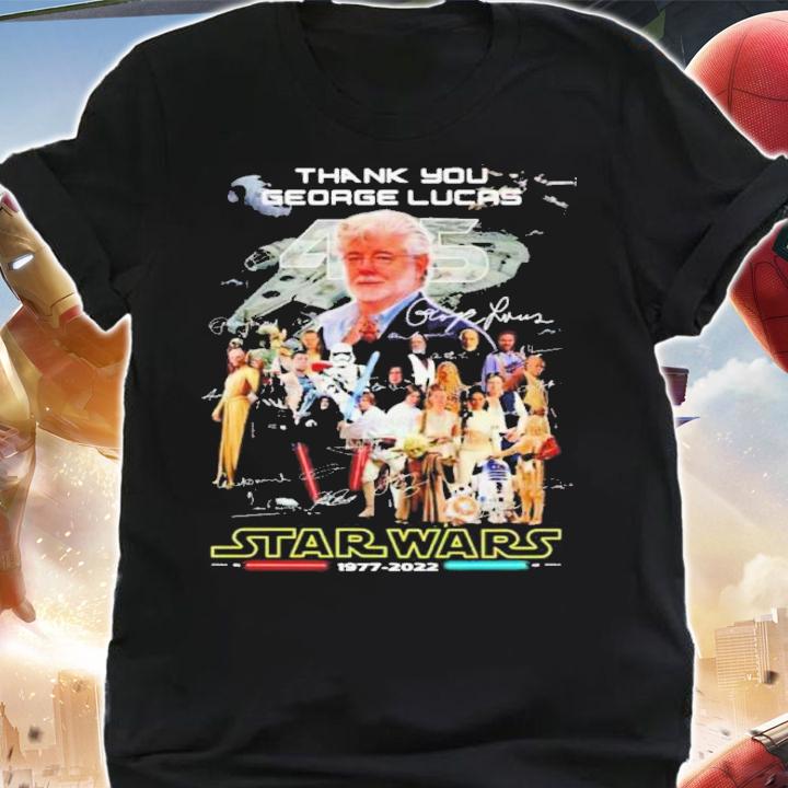 Thank You George Lucas 45 Star Wars 1977-2022 Signatures Shirt t-shirt