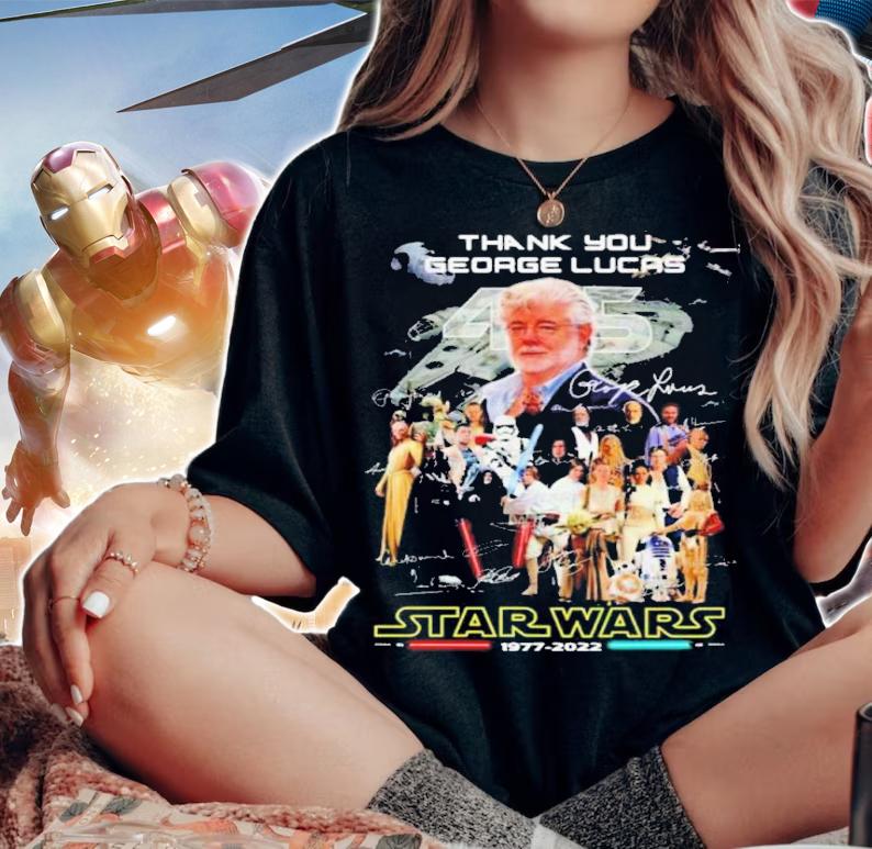 Thank You George Lucas 45 Star Wars 1977-2022 Signatures Shirt t-shirt