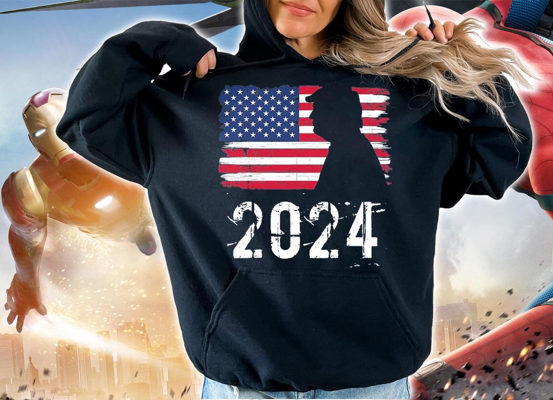 Trump 2024 Vintage American Flag Graphic Distressed Style T-Shirt t-shirt hoodie