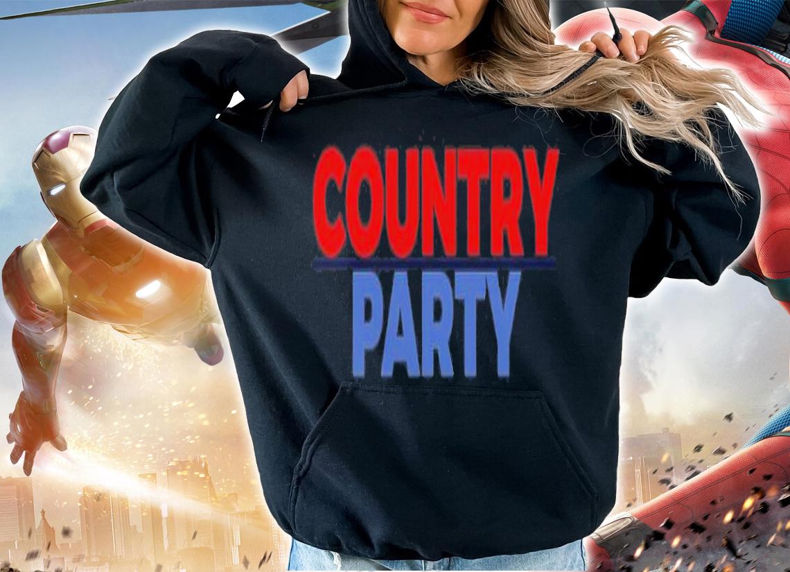 COUNTRY OVER PARTY Red And Blue T-Shirt t-shirt hoodie