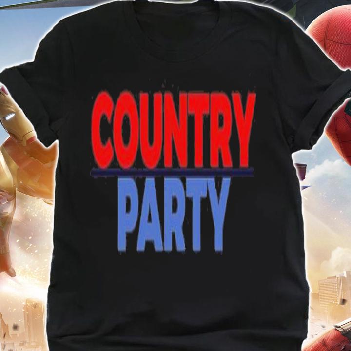 COUNTRY OVER PARTY Red And Blue T-Shirt t-shirt shirt
