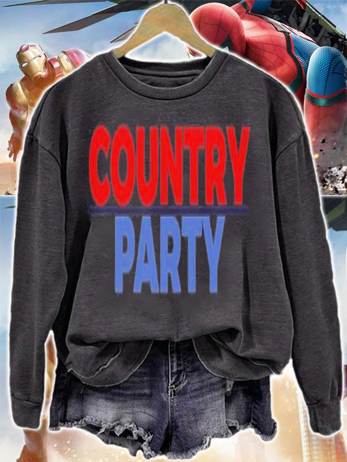 COUNTRY OVER PARTY Red And Blue T-Shirt t-shirt sweatshirt