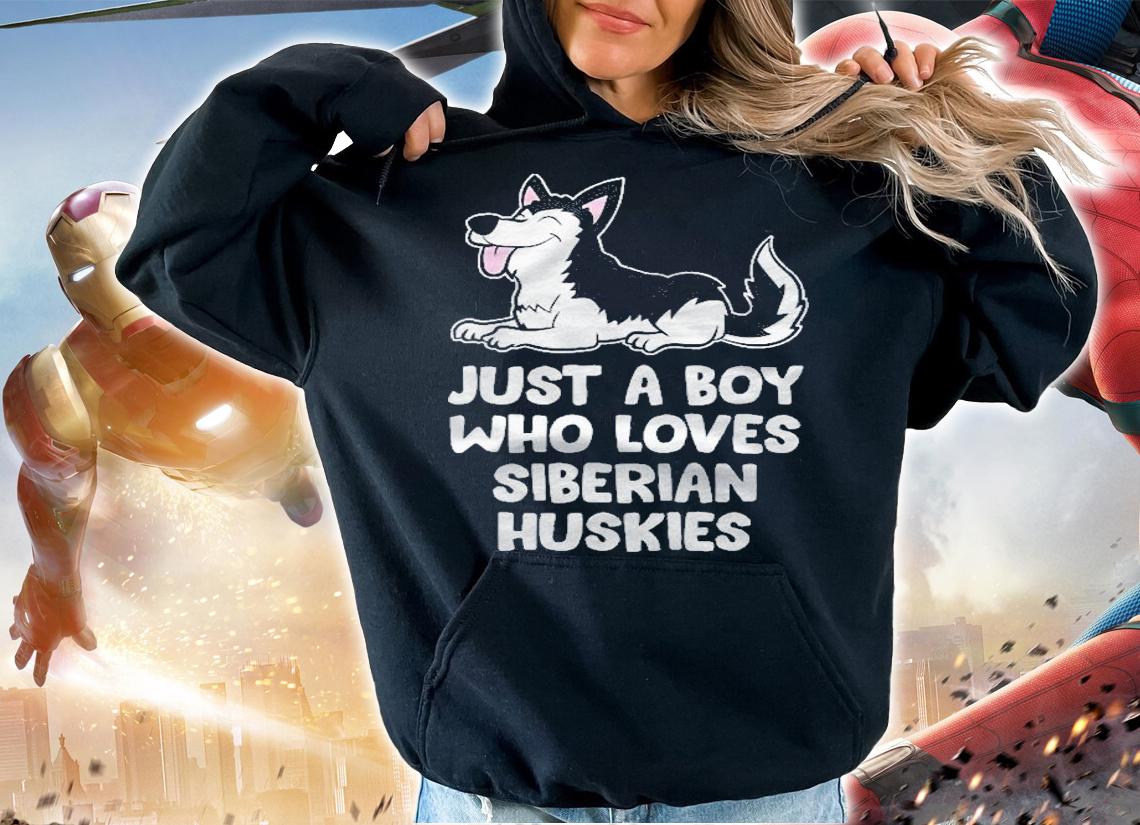 Just A Boy Who Loves Siberian Huskies Shirt t-shirt hoodie