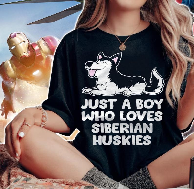 Just A Boy Who Loves Siberian Huskies Shirt t-shirt woman shirt