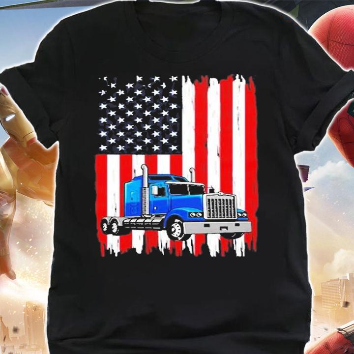 Truck American Flag Big Rig Trucker Truck Driver T-Shirt t-shirt shirt