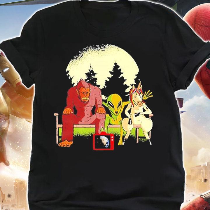 Unicorn Bigfoot Alien Watching Season 2022 Anti Human T-Shirt t-shirt shirt