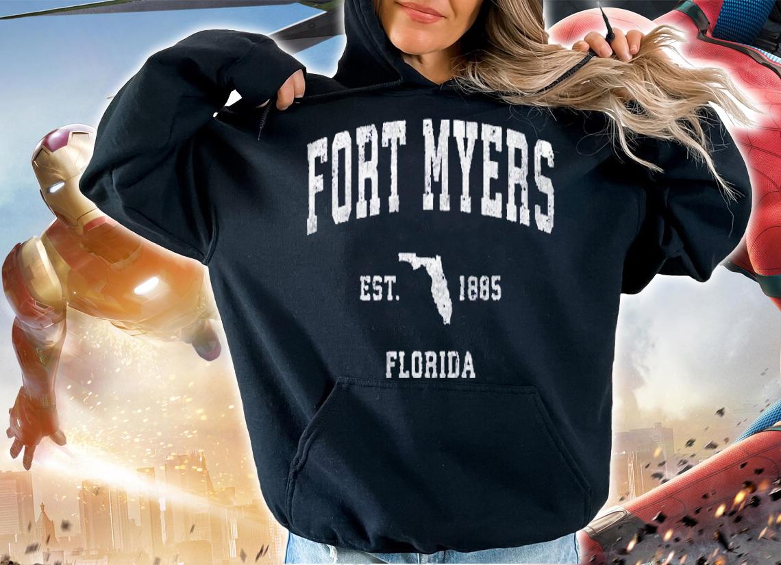Fort Myers Florida Fl Vintage Athletic Sports Design Shirt