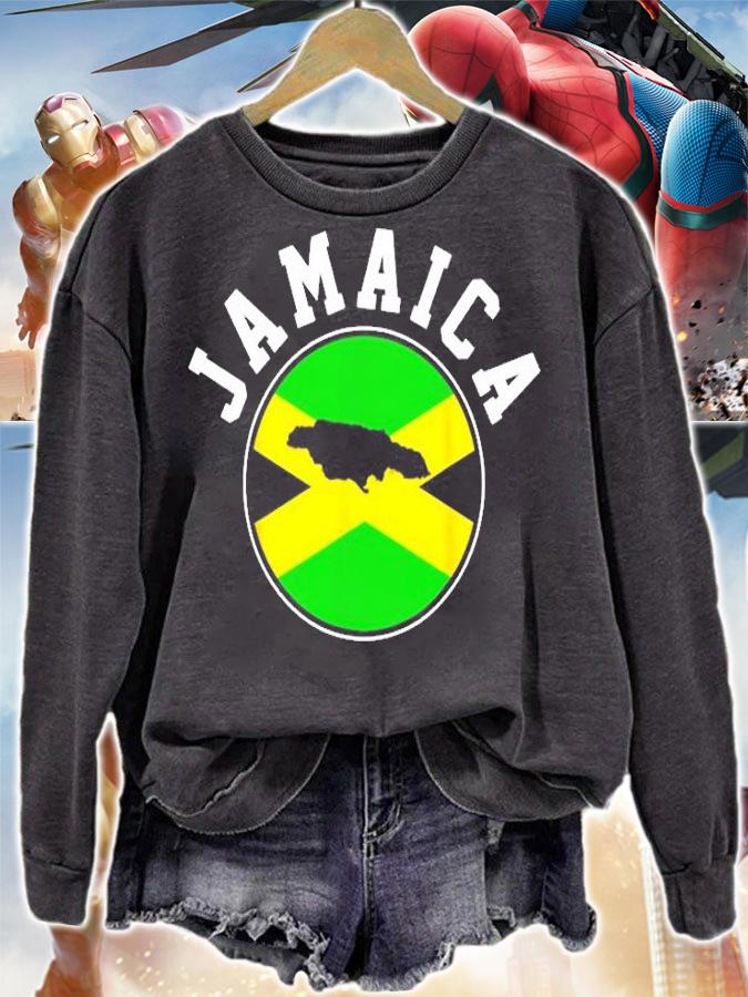 Jamaica Jamaican Flag Map T-Shirt sweatshirt