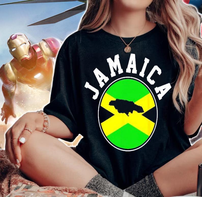 Jamaica Jamaican Flag Map T-Shirt woman shirt