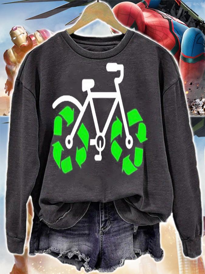 Recycle Bicycle Funny Recycling Trash Pro Environment T-Shirt sweatshirt