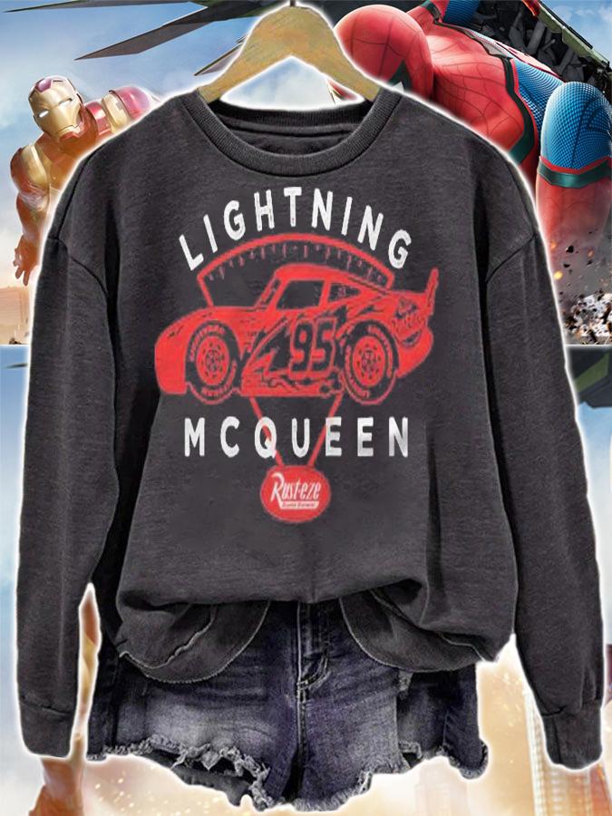 Cars Lightning Mcqueen Rust Eze Logo Raglan Baseball T-shirt