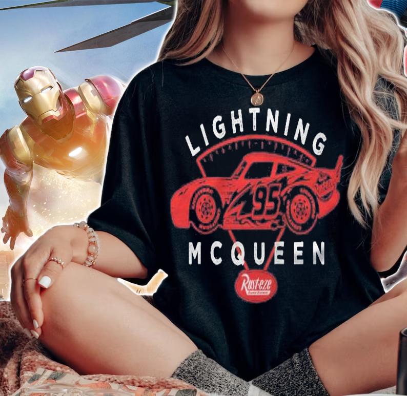 Cars Lightning Mcqueen Rust Eze Logo Raglan Baseball T-shirt