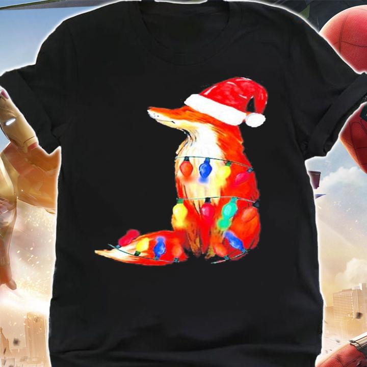 Merry Christmas Fox With Lights Fox Lover Gift Shirt shirt