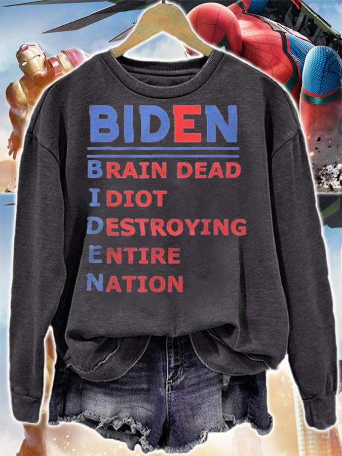 Premium republicans Voter Anti Joe Biden Brain Dead Idiot Destroying T-Shirt sweatshirt