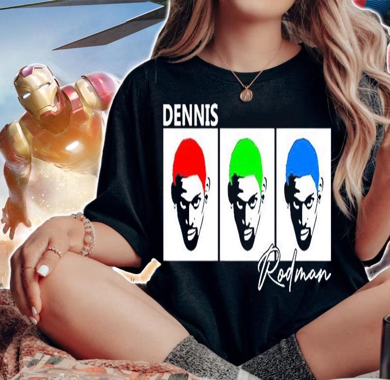 Dennis Rodman Shirt Cool Basketball Player With Colorful Hair T-Shirt woman shirt