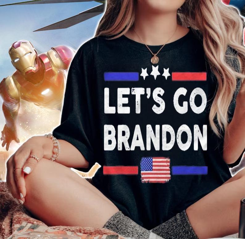 Lets Go Brandon Conservative Anti Liberal Us Flag (2) Shirt woman shirt