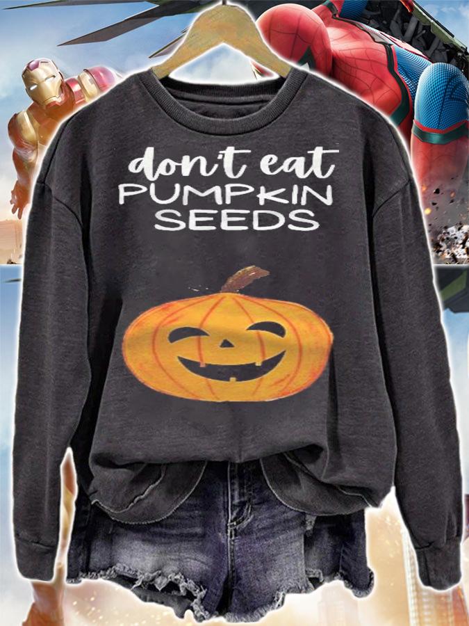 Womens Dont Eat Pumpkin Seeds Funny Halloween Baby Pumpkin T-shirt
