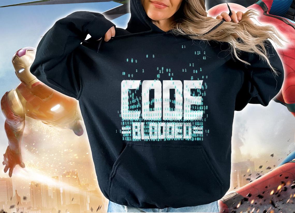 Computer programming code blooded T-shirt