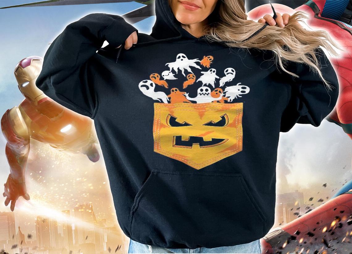 Cool Halloween Spooky Ghost Pumpkin Pocket Lovers Gift shirt hoodie