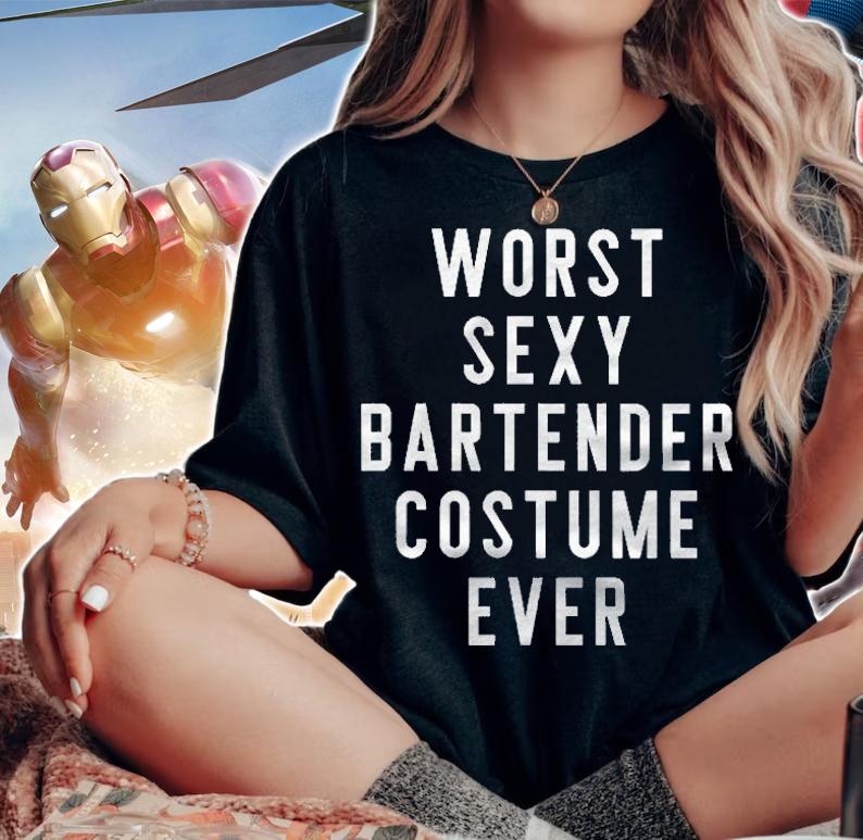 Couples Halloween Worst Sexy Bartender Costume Ever Shirt woman shirt