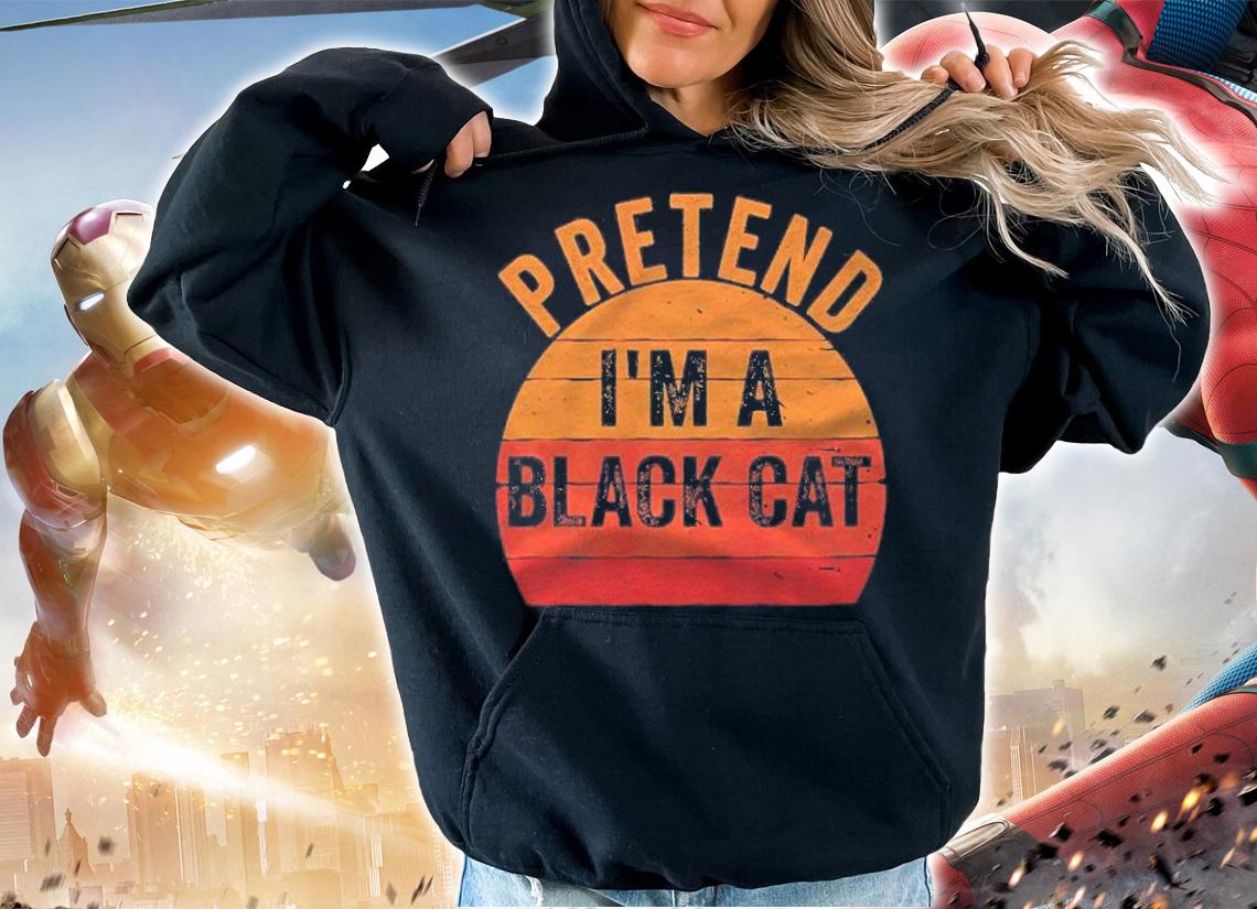 Funny Lazy Halloween Costume Shirt Pretend Im A Black Cat Premium Shirt