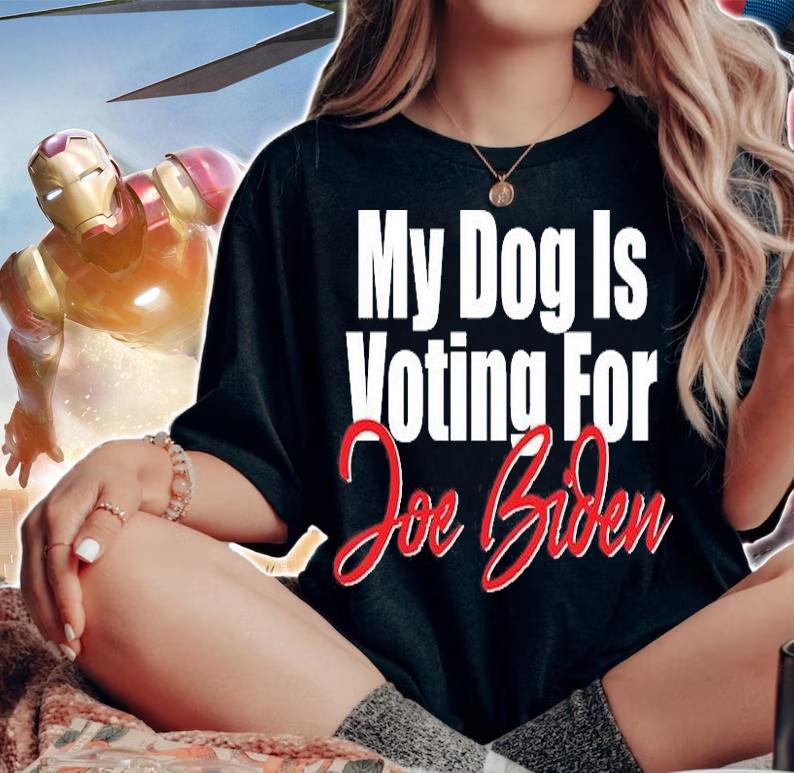 Funny My Dog Is Voting For Joe Biden T-Shirt woman shirt