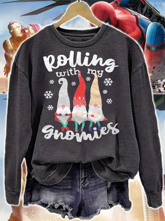 Funny Rolling With My Gnomies Christmas Gnomes Shirt sweatshirt