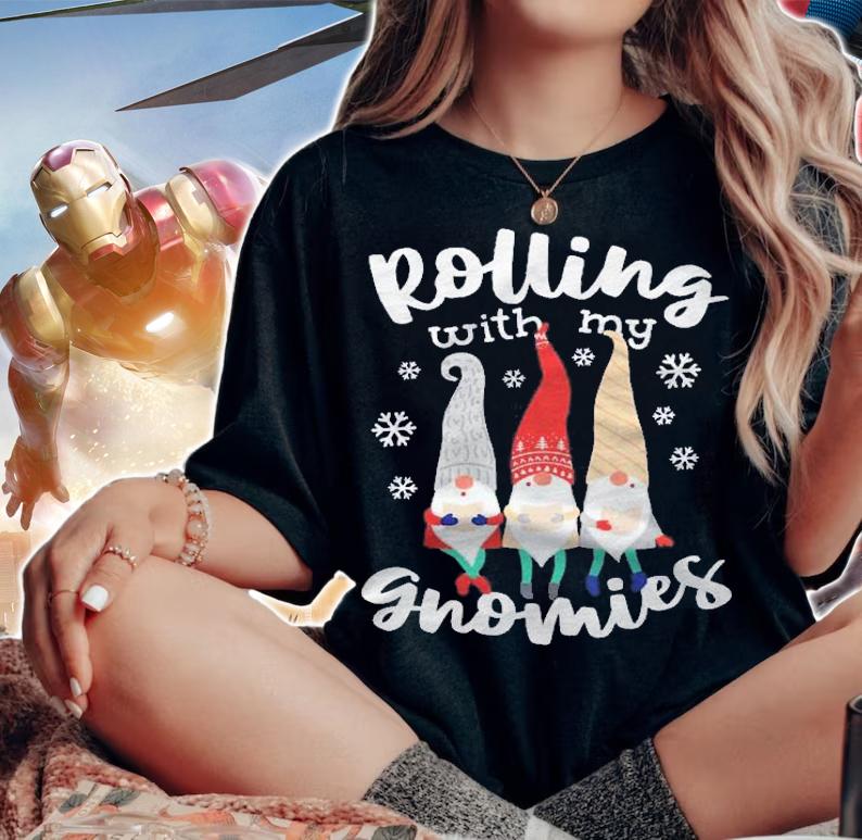 Funny Rolling With My Gnomies Christmas Gnomes Shirt woman shirt