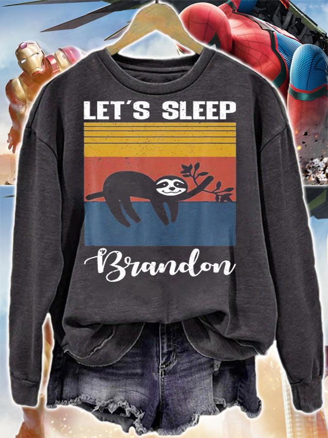 Let's Go Brandon Let's Sleep Sloth Funny Joe Biden T-Shirt