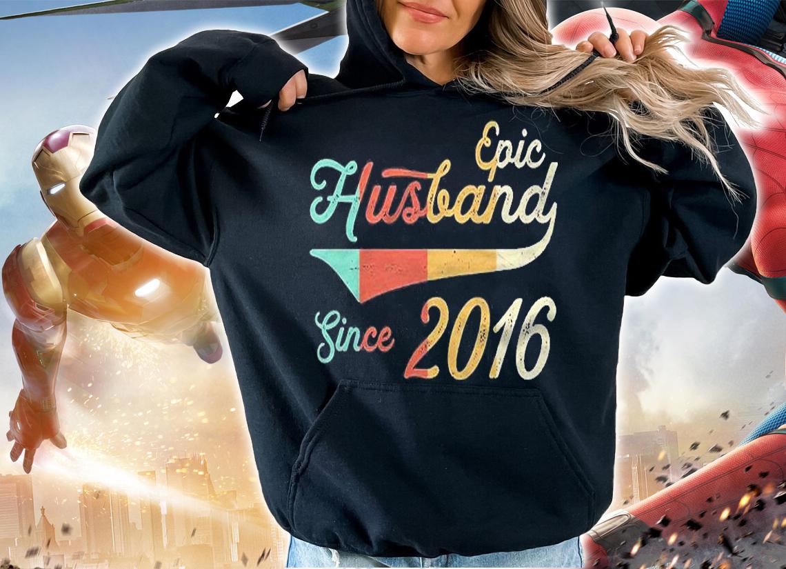 Mens 5 Years Wedding Anniversary Gift Him Epic Husband Since 2016 Ver2 Shirt hoodie