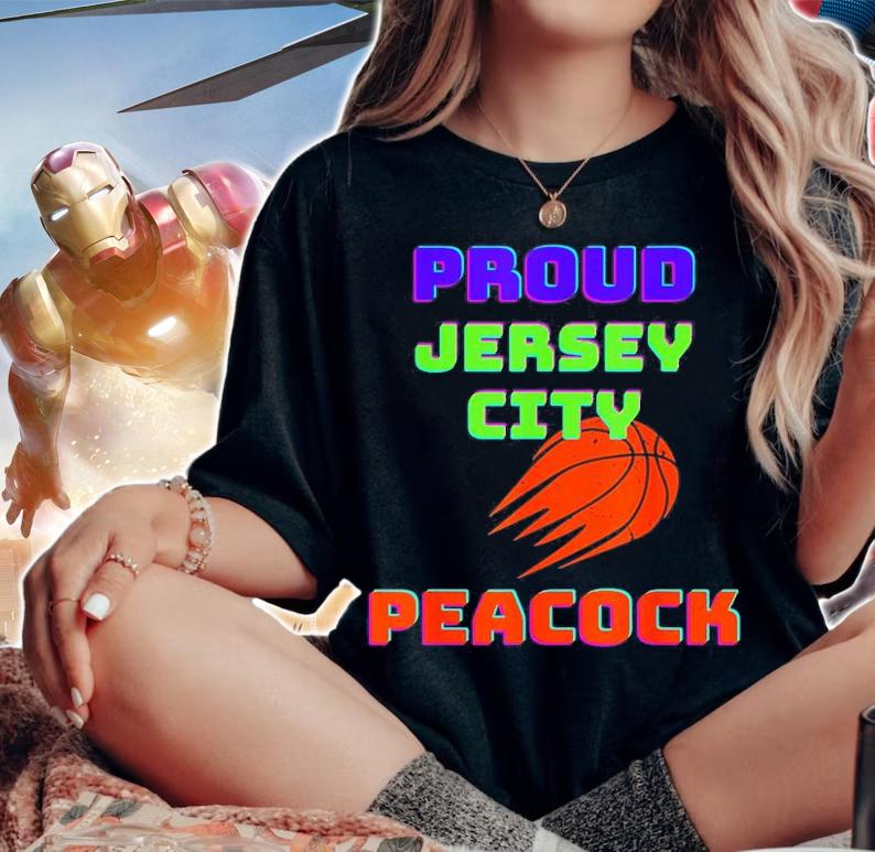 Proud Jersey City Peacock Basketball T-Shirt woman shirt