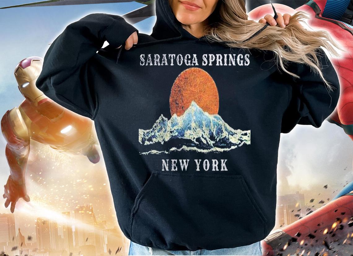 Saratoga Springs New York Mountain Sunset Scene Shirt