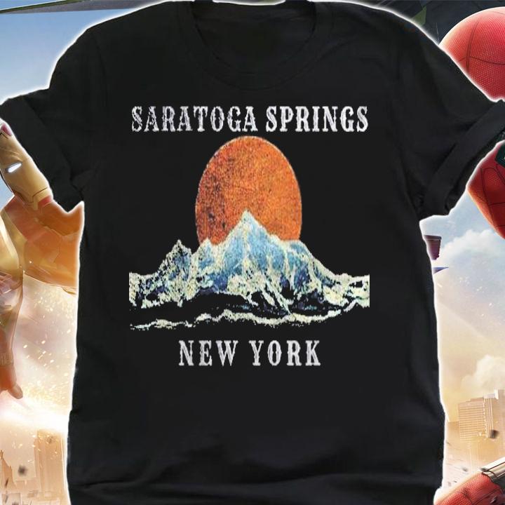 Saratoga Springs New York Mountain Sunset Scene Shirt