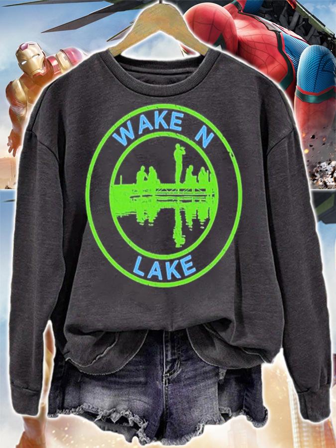 Wake N Lake Funny Lake Dock Summer Camping Outdoors T-Shirt