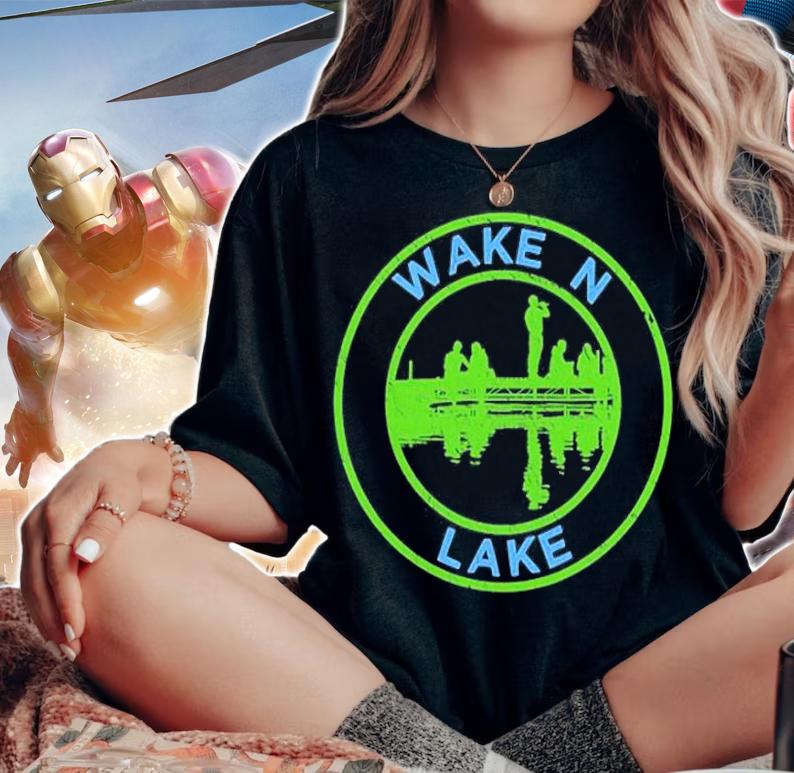 Wake N Lake Funny Lake Dock Summer Camping Outdoors T-Shirt