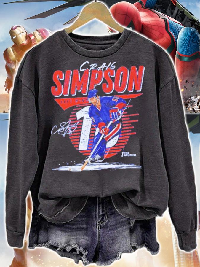 Craig Simpson Edmonton Comet Hockey Signatures Shirt