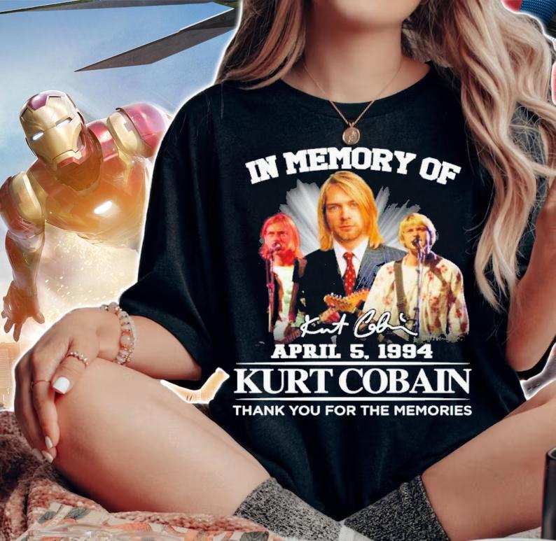 In memory of April 5 1994 Kurt Cobain thank you for the memories signature shirt woman shirt