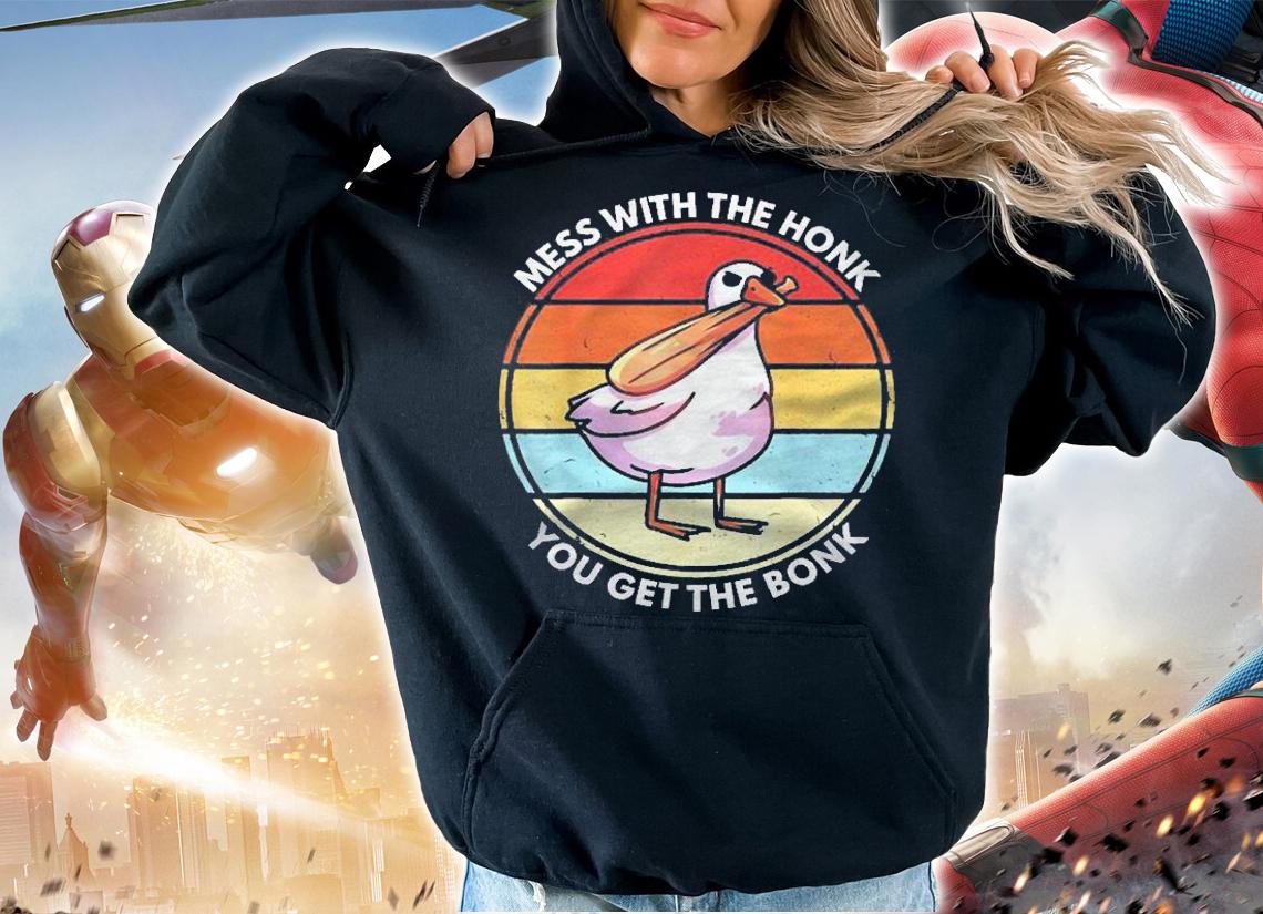 Mess With The Honk You Get The Bonk Funny Duck Goose Meme Bat Shirt
