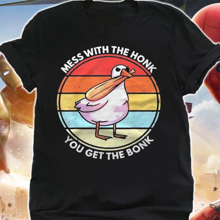 Mess With The Honk You Get The Bonk Funny Duck Goose Meme Bat Shirt