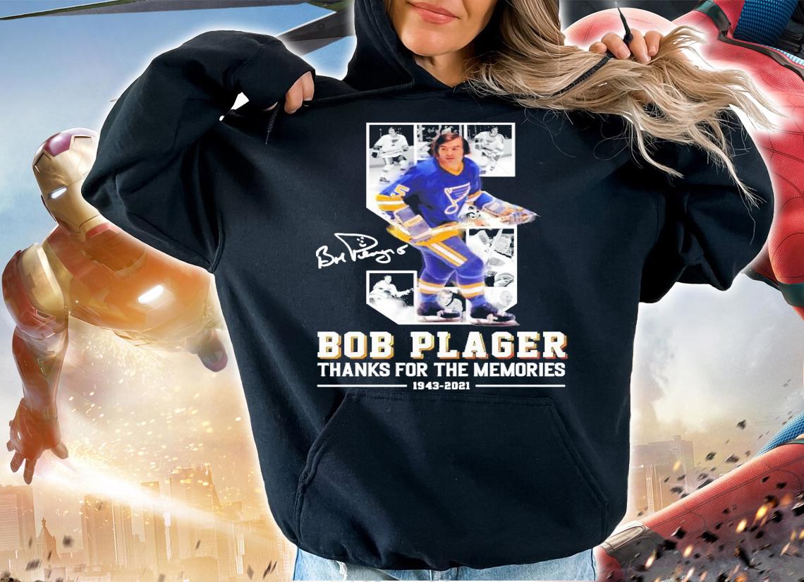 5 Bob Plager thanks for the memories 1943 2021 signature t-shirt hoodie