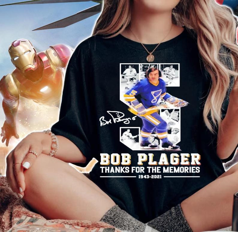 5 Bob Plager thanks for the memories 1943 2021 signature t-shirt woman shirt