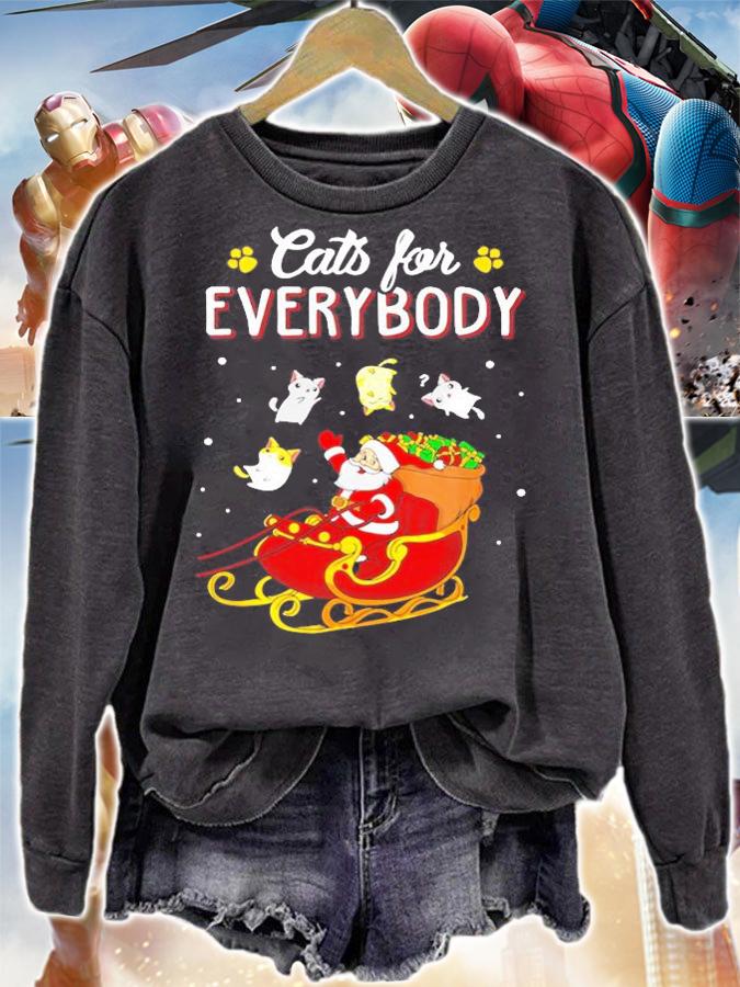 Cats For Everybody Christmas Cute Cat Lover T-Shirt sweatshirt