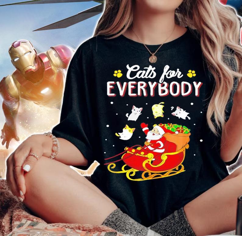 Cats For Everybody Christmas Cute Cat Lover T-Shirt woman shirt