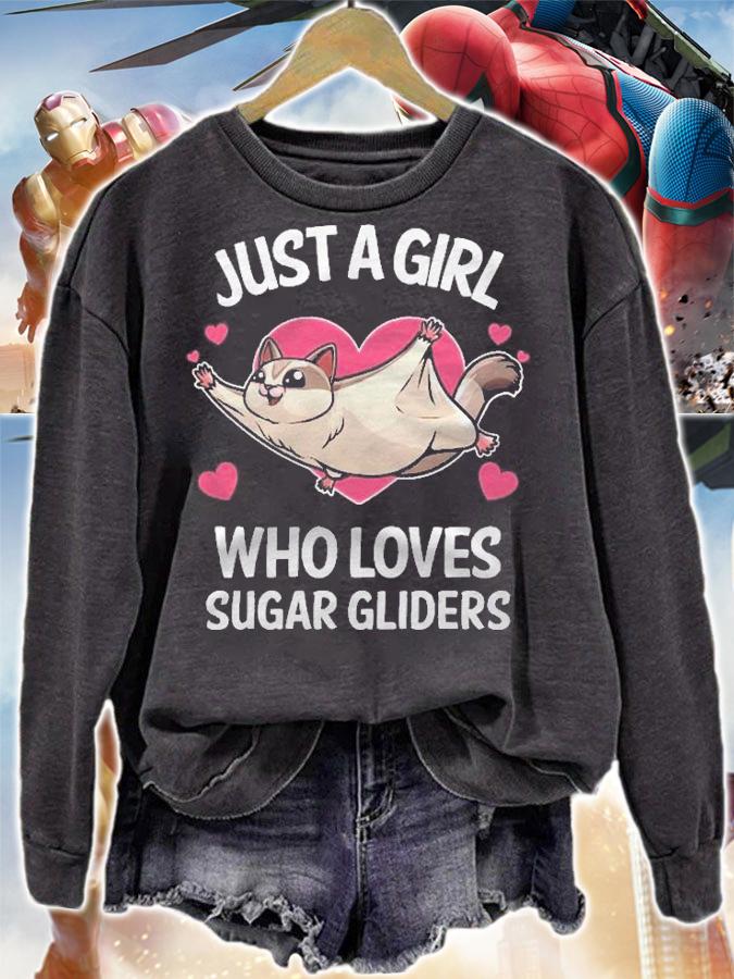 Funny Sugar Glider Design For Girls Women Gliding Animal Shirt sweatshirt