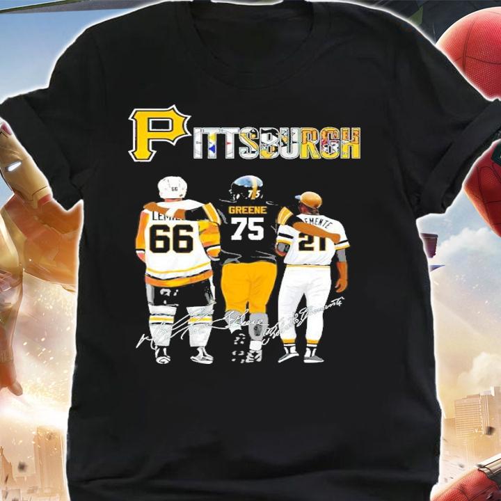 Pittsburgh Lemies Greene Clemente signatures shirt