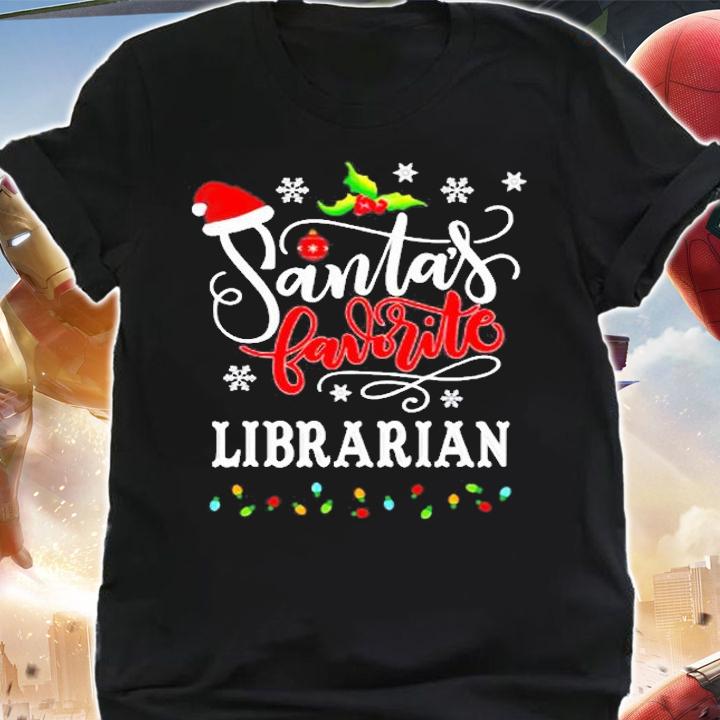 Santas Favorite Librarian Funny Christmas Xmas Gift T-Shirt