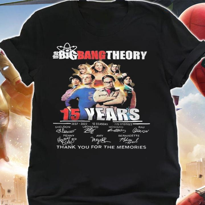 The Big Bang Theory 15 Years Signatures Thank You For The Memories Shirt shirt