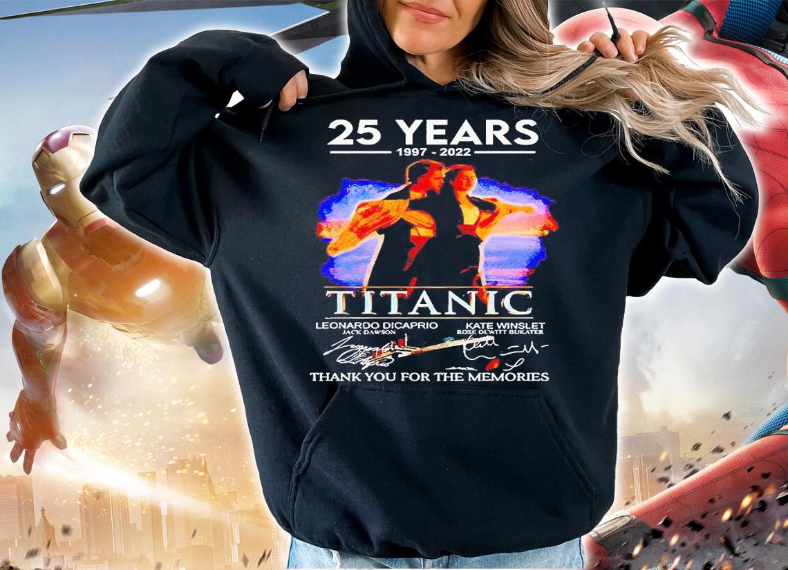 25 years 1997-2022 Titanic thank You for the memories signature t-shirt