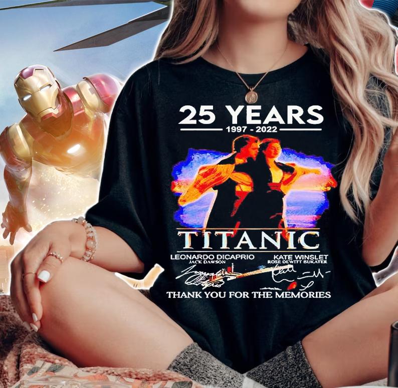 25 years 1997-2022 Titanic thank You for the memories signature t-shirt